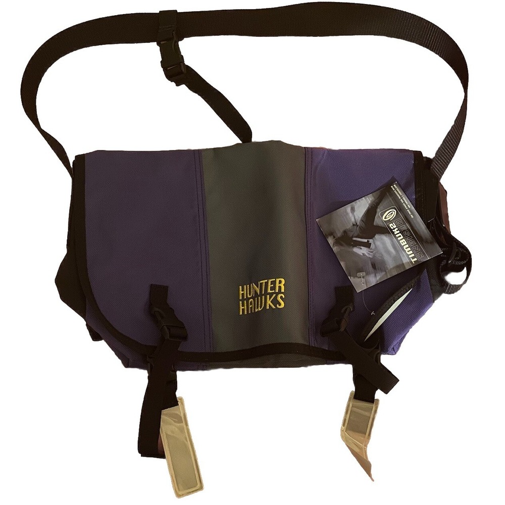 Timbuk2 Messenger Bag Courier Purple Gray Sz Medium NEW Hunter College Hawks NYC
